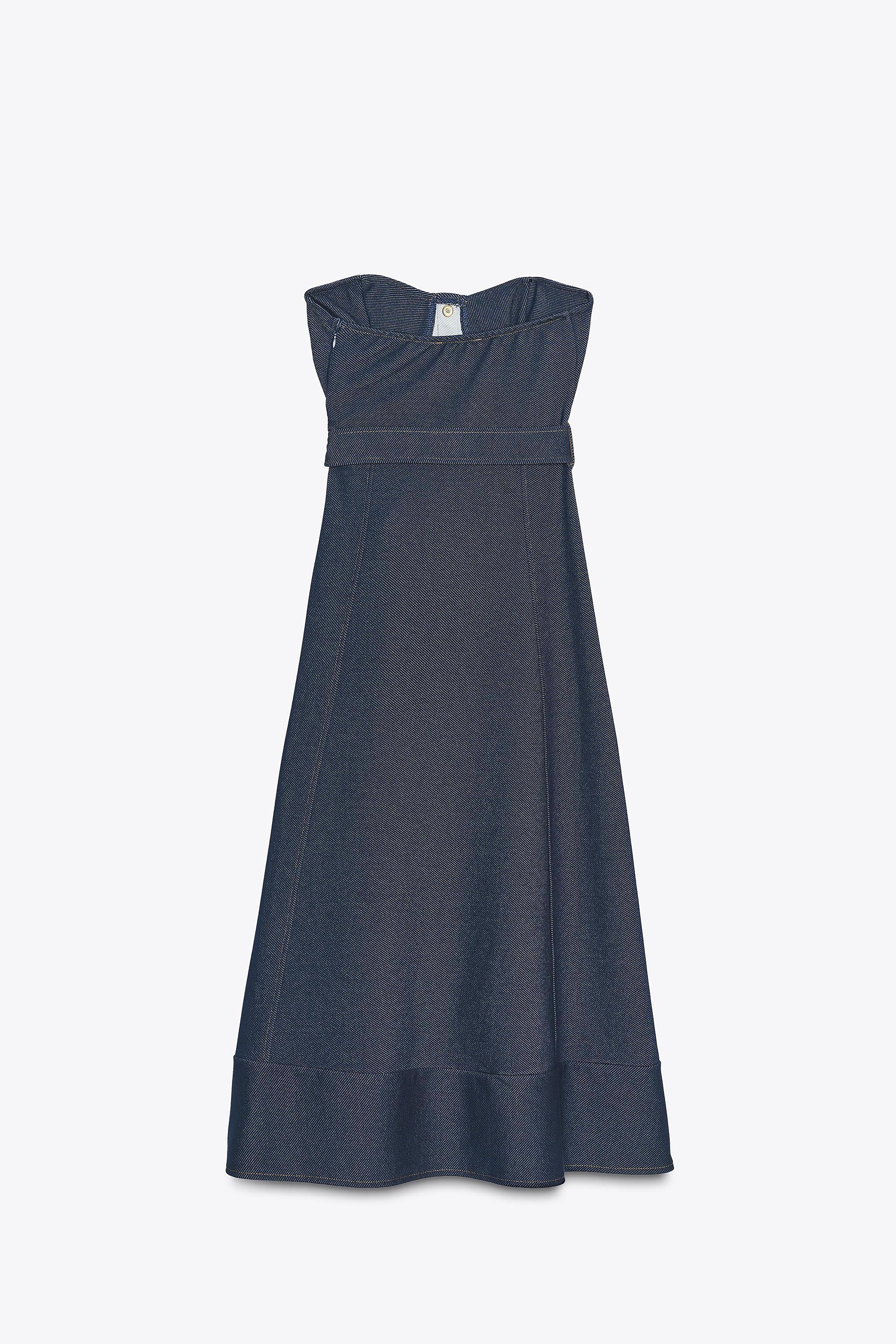 STRAPLESS BELTED DRESS